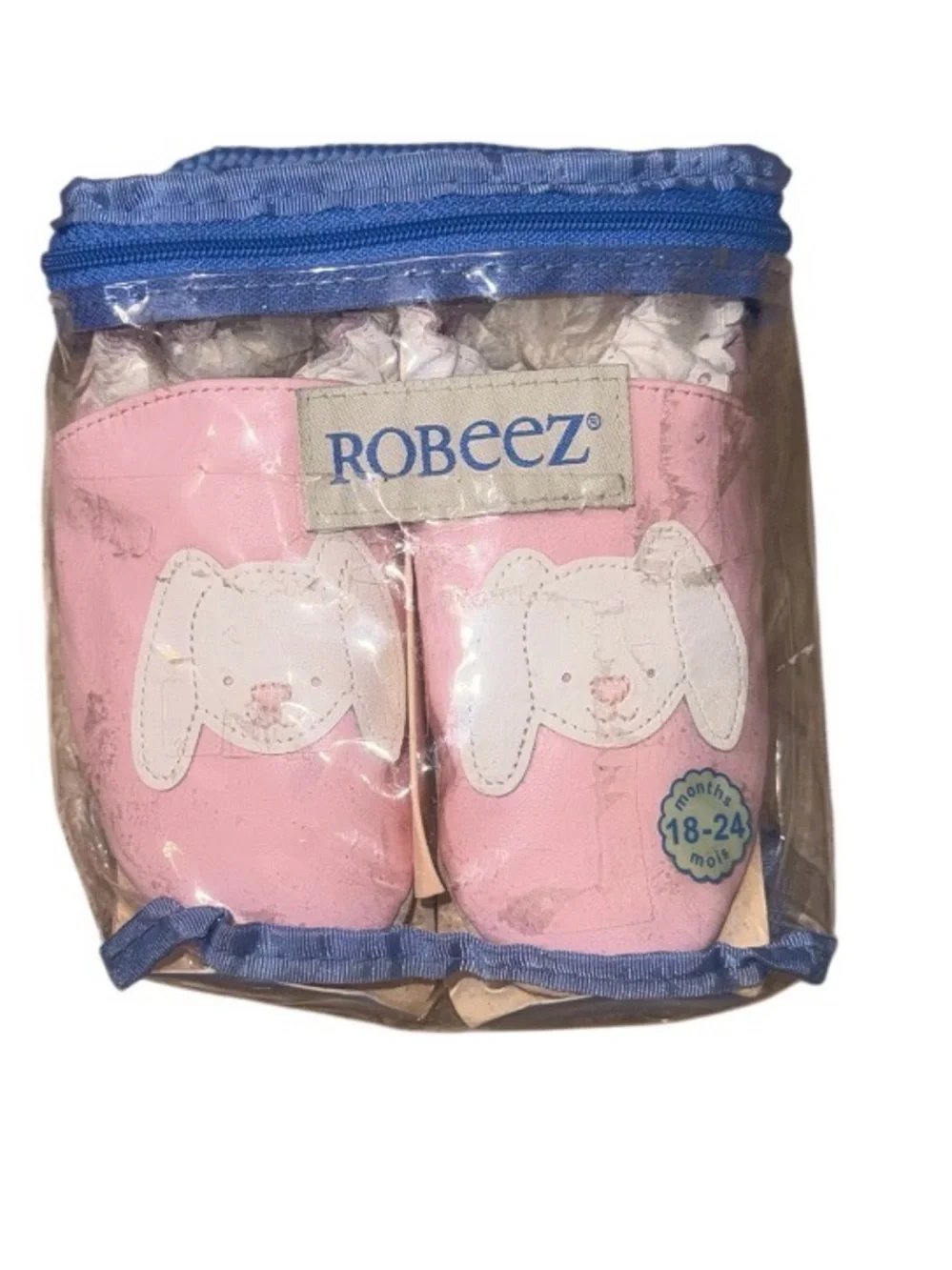 NIP 🐰NEW💥 ROBEEZ Bunny soft sole baby girls shoes size 18-24 months 5 5.5 6